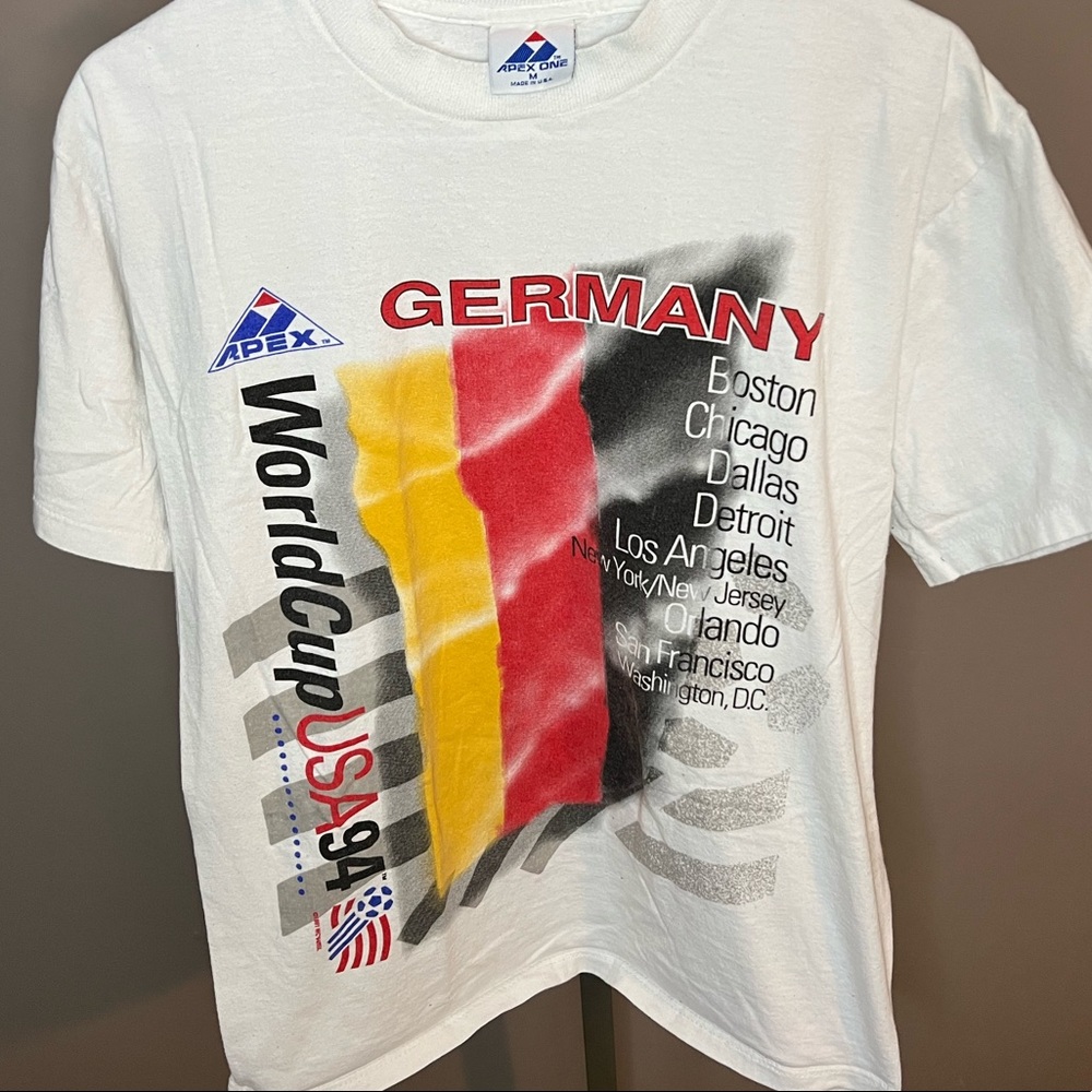 1994 Vintage Apex One Germany World Cup 94 Soccer Flag Shirt VTG 90s - Picture 4 of 8